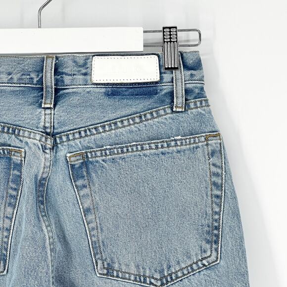 RE/DONE 90s High Rise Loose Distressed Jeans Breezy Indigo with Rips Size 26 - Picture 6 of 7